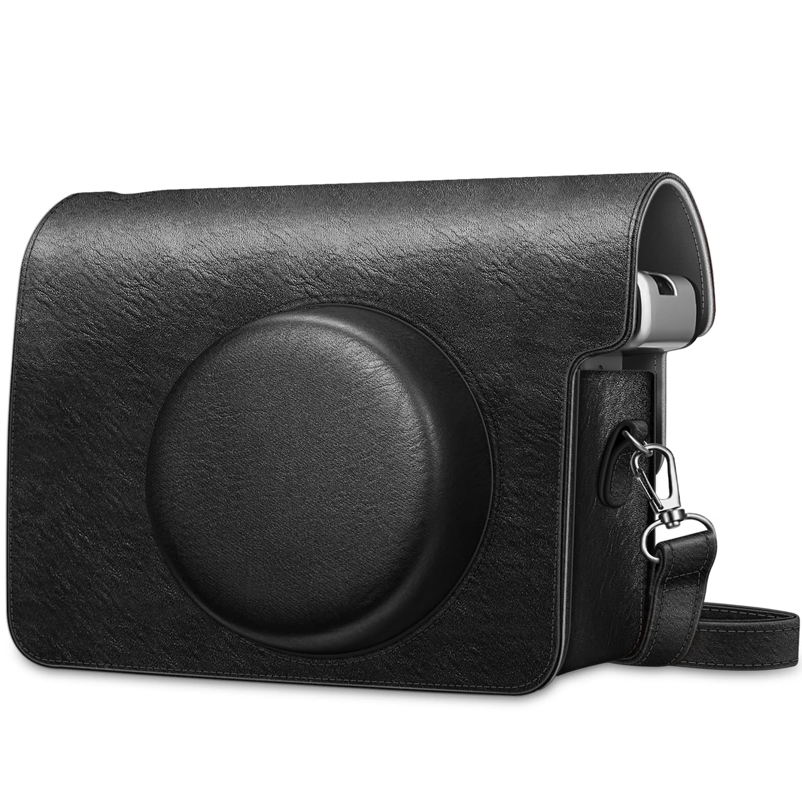 FINTIE Protective Case for Instax Wide 300 Instant Film Camera - Premium PU Leather Protective Bag Cover/Removable Strap, Black