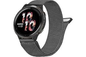 WANME Metal Bands for Garmin Vivoactive 4 Band, Garmin Venu 2 Bands Women Men, Stainless Steel Replacement Wristband Strap Compatible with Garmin vivoactive 4 / Venu 2 / Forerunner 255 Smart Watch