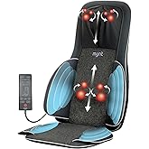 Mynt FSA Eligible HSA Approved Shiatsu Neck and Back Massager for Chair with 10 Deep Kneading Nodes, 2D & 3D Back Massage with Heat, Portable Spot Massage Chair Pad (Black)