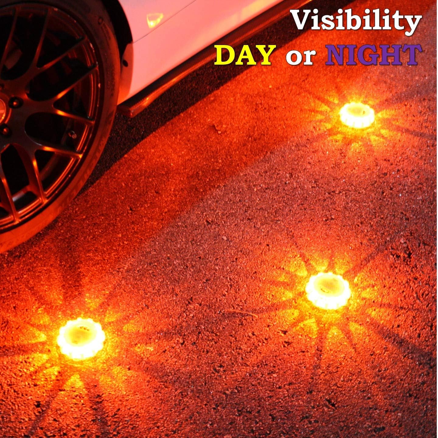 MARCALA LED Road Flares 6-Pack | The Only Roadside Safety Disc Kit with a Whistle | DOT Compliant LED Safety Flares Kit w/Batteries Installed, Carry-Case and 4 Bonus Items | Feel Safer on the Road!: Automotive