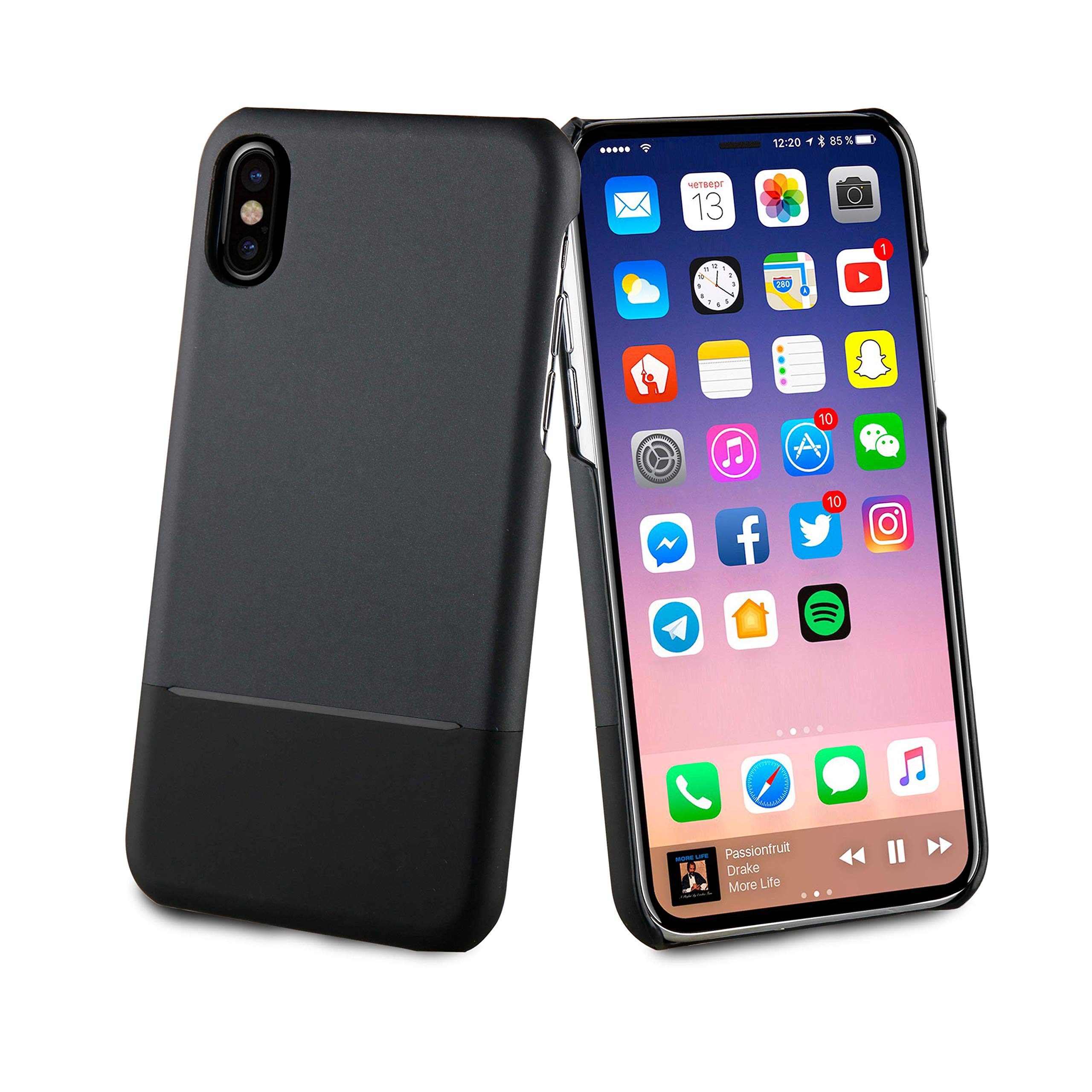 Muvit Skin Dual Case in PU Special Edition for Apple iPhone 8 - Black