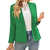 luvamia Blazers for Women Business Casual Double Breasted Notched Lapel Long Sleeve Work Office Suit Jackets Blazer