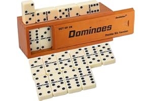 Doublefan Double Six Dominoes Set for Adults, Large Size Domino Set for Classic Board Games,Domino Game Double 6 for Family, 