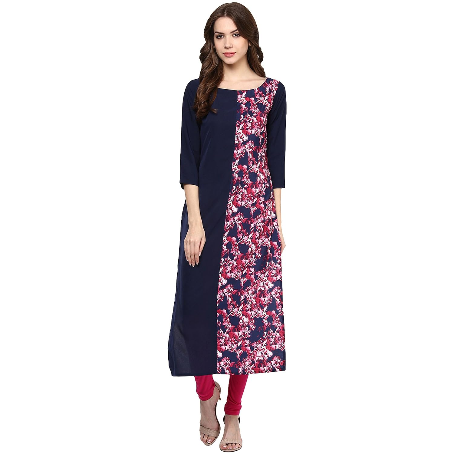 ziyaa women's straight crepe kurta