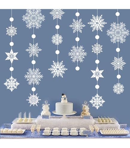 Winter Snowflake Baby Shower Decorations Pink, Winter Wonderland Baby...