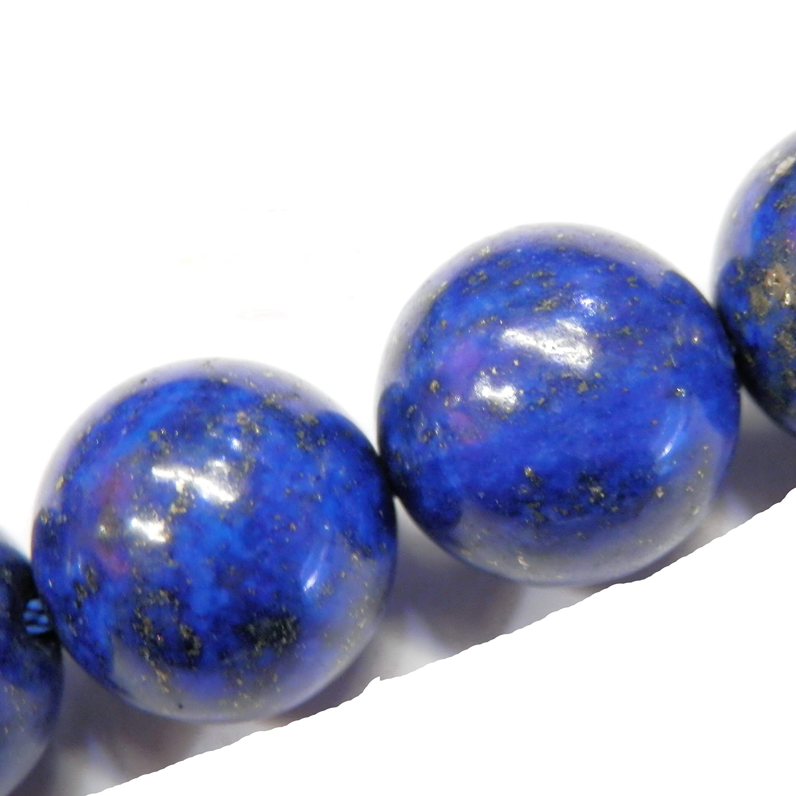 Fukugems Natural Stone Beads for Jewelry Making, Sold per Bag 5 Strands Inside (Lapis Treated, 4mm)