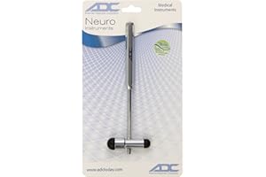 ADC Buck Neurological Hammer with Concealed Brush and Needle, Chrome-Plated Medical Instrument