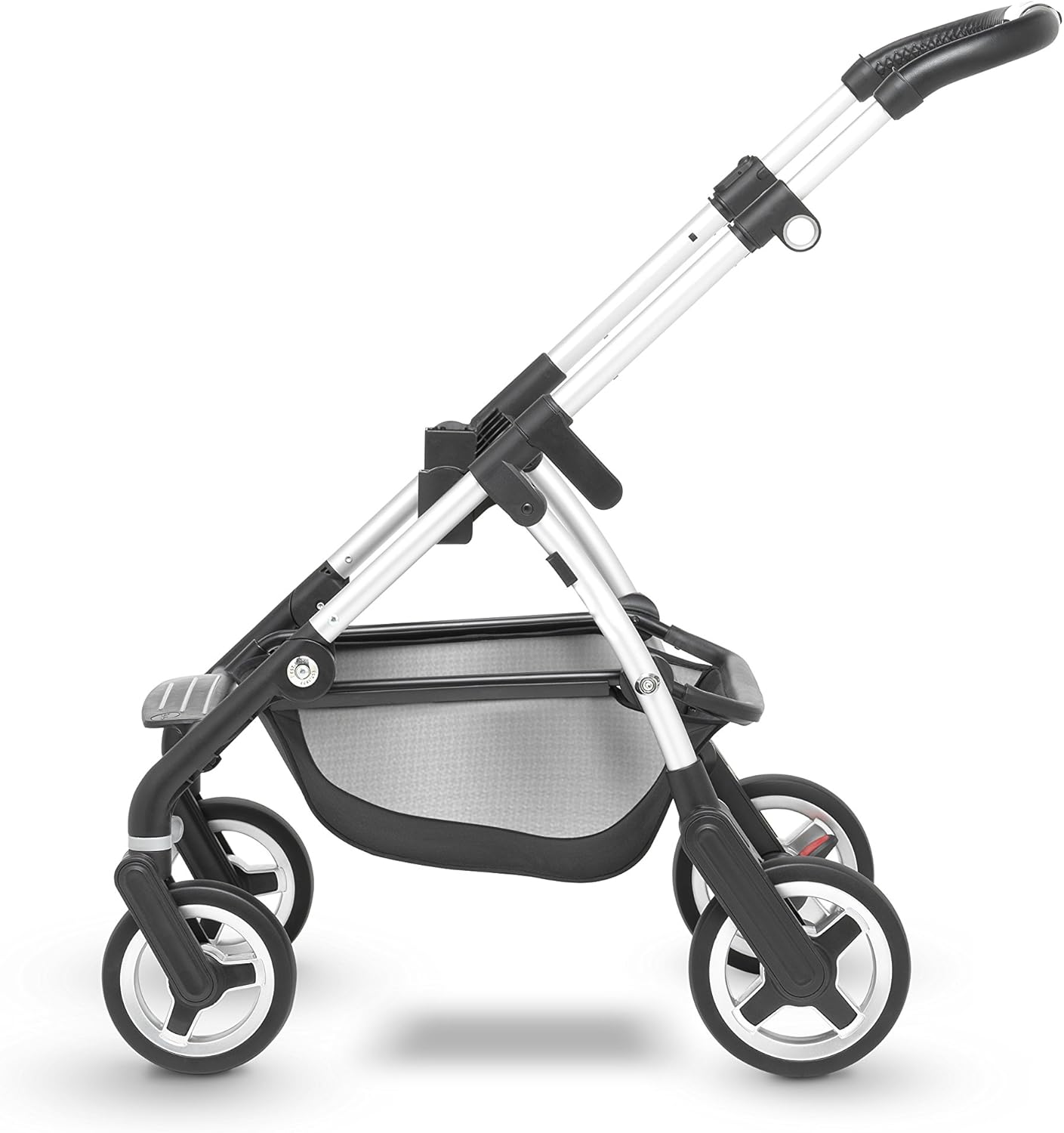 Silver Cross Wayfarer Satin Silver Chassis, Seat Unit and Carrycot