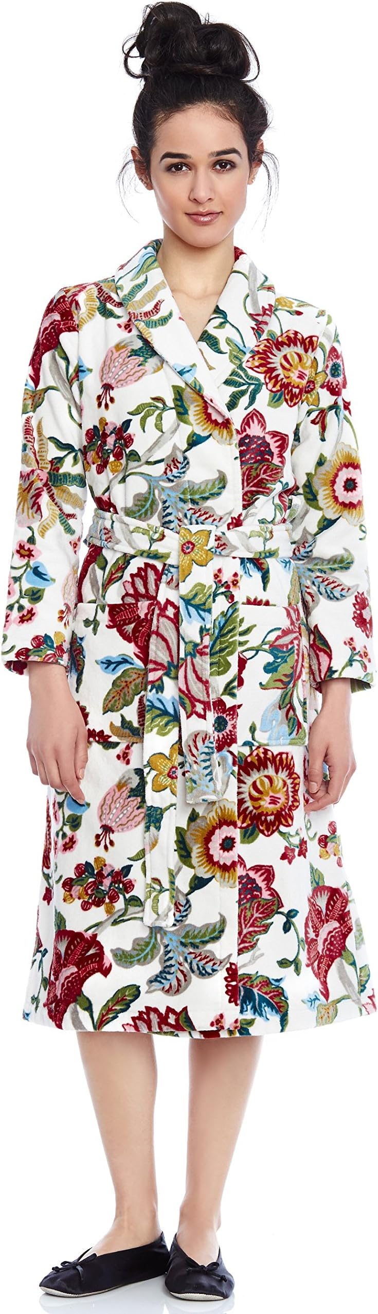 Be Relax Short Women's Terry Cotton Bath Robe - Toweling with Belt - Raspberry
