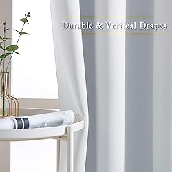NICETOWN Greyish White Room Darkening Curtain