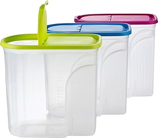 Kigima Müsli Cornflakes Schüttdose große Vorratsdose 5,7 Liter 3er Set grün/blau/pink