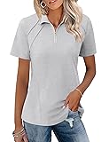 LOMON Golf Polo Shirt Women Collared Short Sleeve T