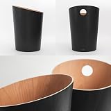 Kazai Bennet Design Paper Bin Black Wood Veneer Office Waste Basket view 4