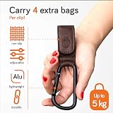 Baby Uma Leather-Style 2-Pack Pram Clips Dark Brown Universal Carry 5 kg view 3