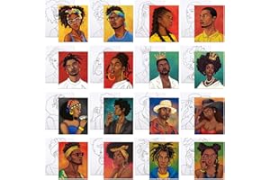 VOCHIC 16 Pcs Pre Drawn Canvas for Painting for Adults Sip and Paint Kit Pre Printed Canvas to Paint DIY Art Party Supplies Girls Night Date Night (Couples, 8x10 in)