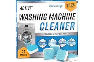 GENERIC Washing Machine Cleaner Descaler 24 Pack - Deep Cleaning Tablets For HE Front Loader & Top Load Washer, Septic Safe Eco-Friendly Deodorizer, Clean Inside Drum and Laundry Tub Seal - 12 Month Supply