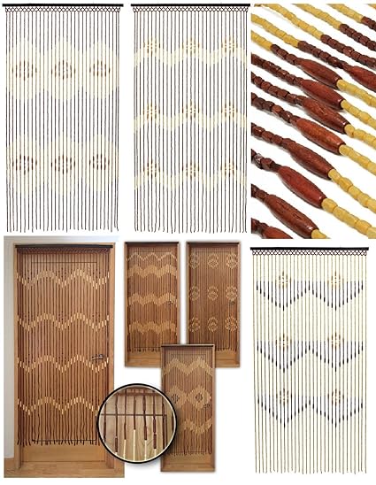 Beaded Bamboo Door Curtain Amazon Co Uk Kitchen Home