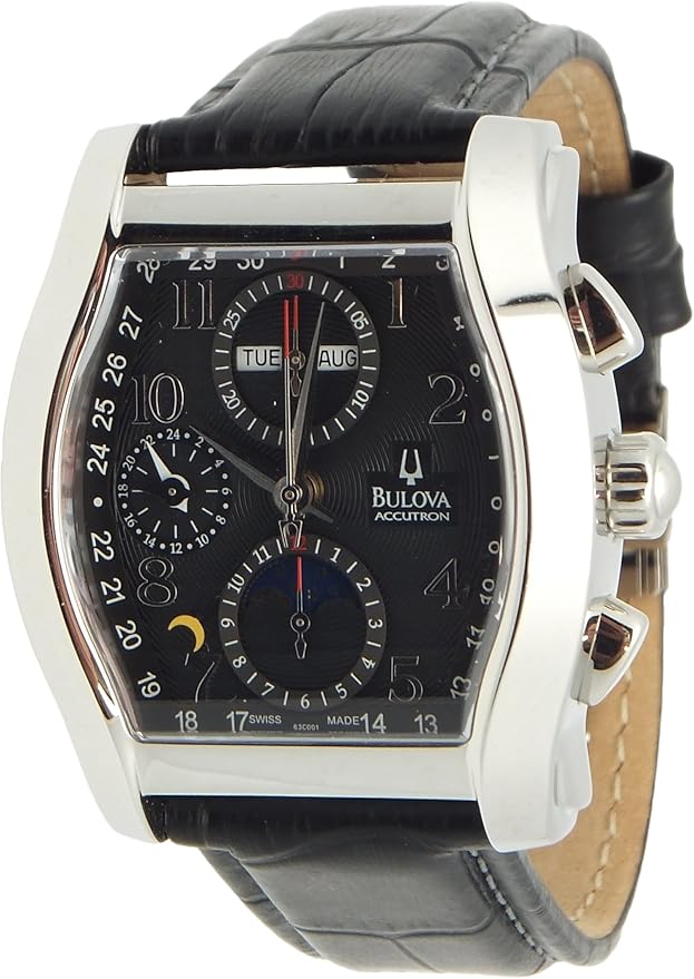 Bulova Accutron Moon Phase Chronograph Steel Mens Swiss Sport Dress