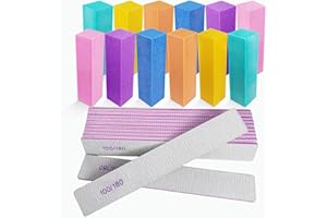 HOMEYERA Nail Files and Buffers (24 Pack), Nail Buffer Block Nail File Set for Acrylic and Natural Nails, Professional Manicure Tool 4 Sides 100/120/180 Grit Emery Board Sponge Buffing Buffers Blocks Gray