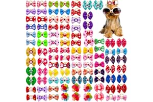 SENNIEA 60pcs Dog Hair Bows, Dog Bows Grooming Made of High Tenacity Rubber Bands, 30 Beautiful Puppy Bows in (Short Bows)
