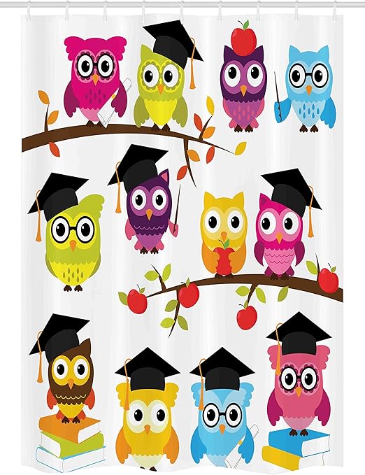 Amazon Com Ambesonne Owls Stall Shower Curtain Group Of Smart