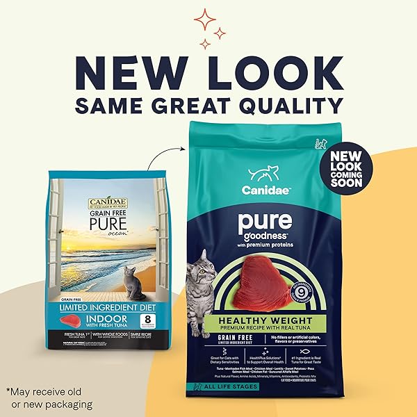 CANIDAE PURE HEALTHY WEIGHT LIMITED INGREDIENT PREMIUM DRY CAT FOOD, REAL TUNA RECIPE, 5 LBS, GRAIN FREE