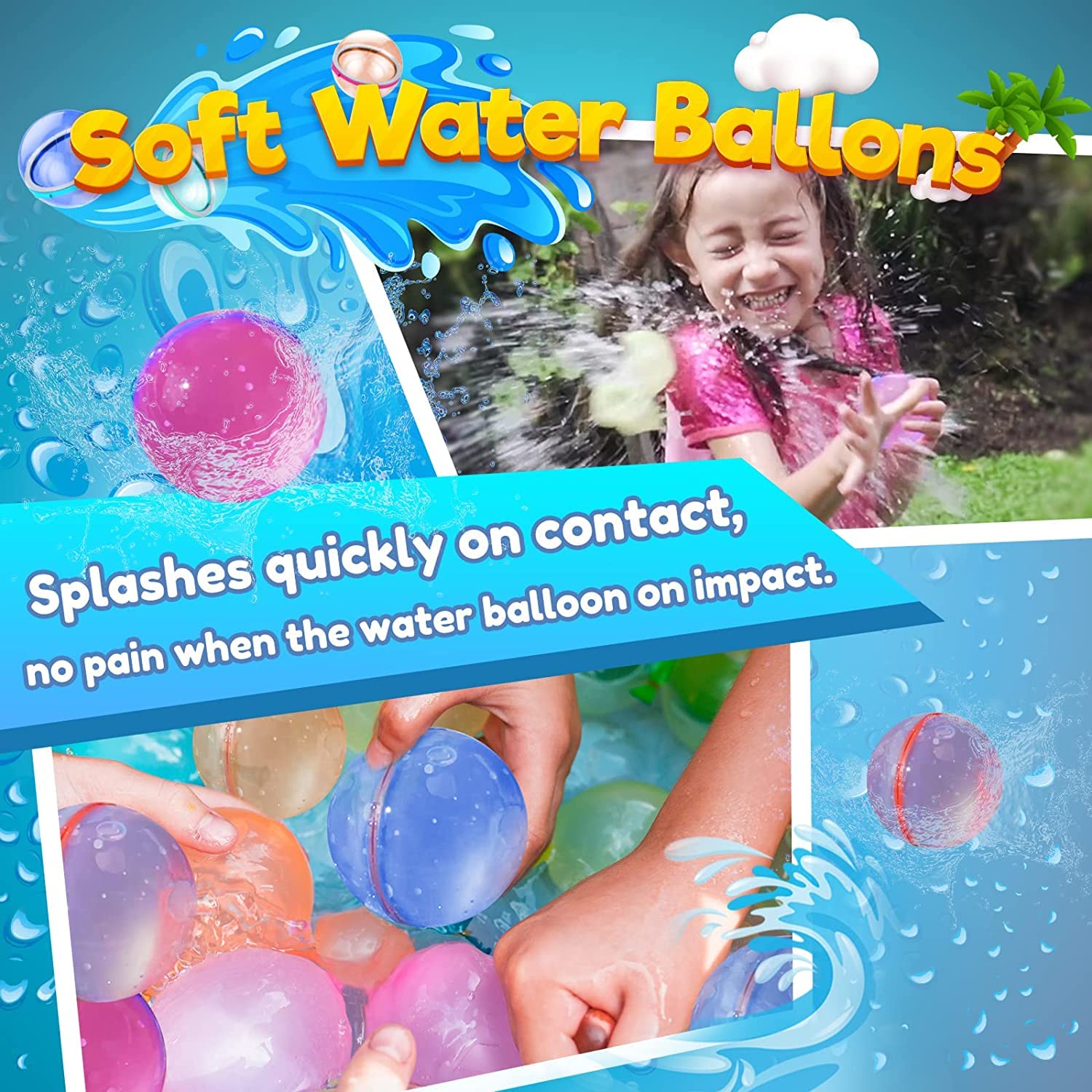 Mua Reusable Water Balloons, SelfSealing Refillable Water Balloons