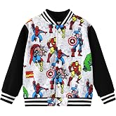 Disney Bomber Jacket Spider Man Marvel Toy Story Cars Varsity Cardigan2-13Y | Officially Licensed Snap Button Coat,Fall Star Wars Graphic Cloth Top,Hulk Venom Stitch Mickey Lightning Mcqueen Kids Apparel