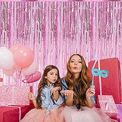 Pink Party Decorations, 3 Pack 3.2ft x 8.2ft Pink