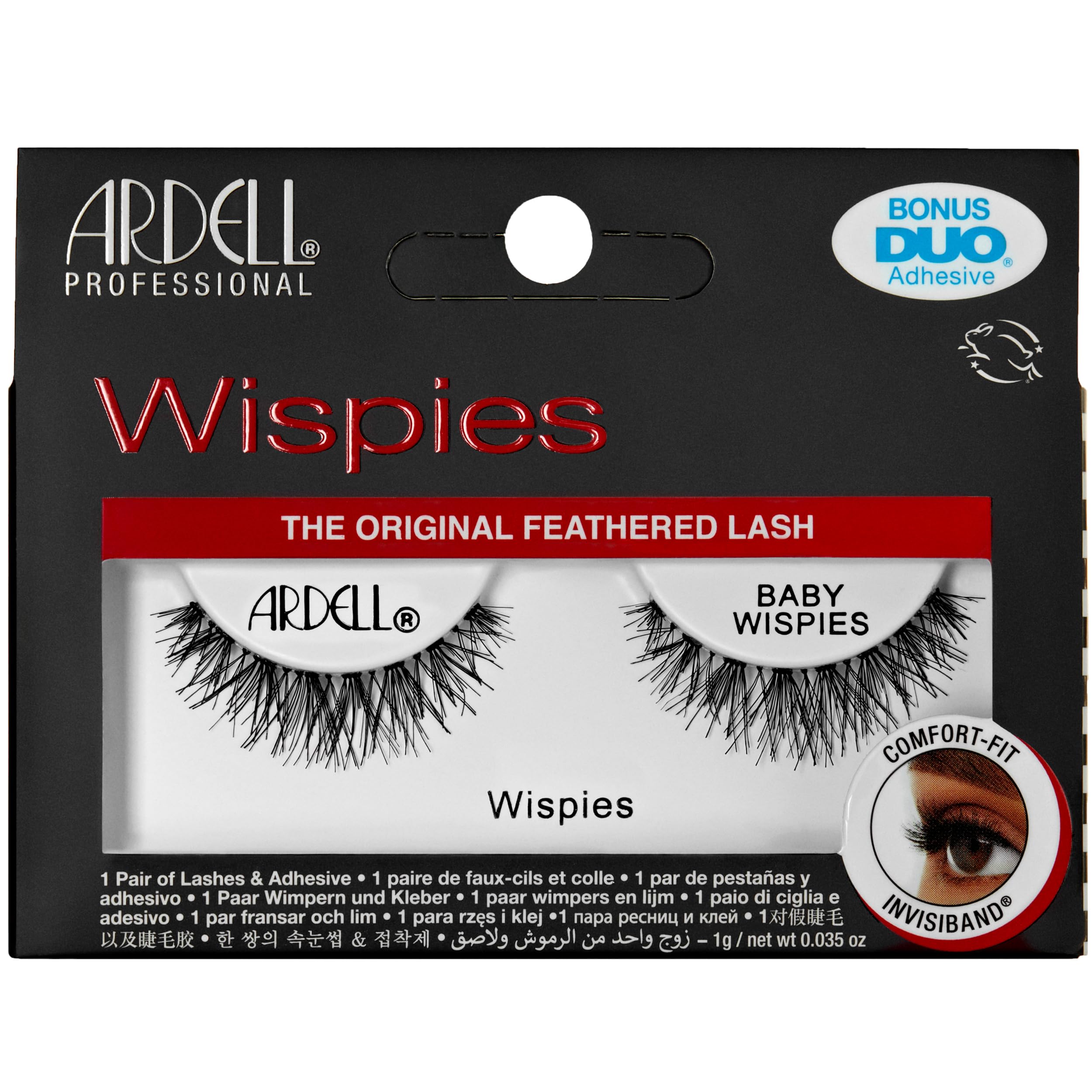 Ardell Baby Wispies False Eyelashes, Duo Adhesive Included, Light Volume, Short Length, Vegan Friendly, 1 Pair (Pack of 1)