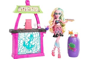 Monster High Doll & Playset, Lagoona Blue Scare-adise Island Snack Shack with Food Accessories & Color-Change Drinks
