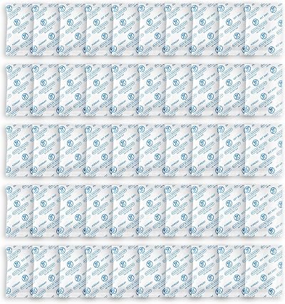 Fonday Food Grade Silica Gel Packs 2 g 50 Packets Desiccants Moisture Absorbers