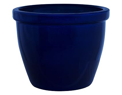 K&K Blumenkübel/Pflanzgefäß / Blumentopf/Pflanzkübel Venus II, 22 x 18 cm, blau (Kobalt) aus ...