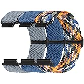 FTYQUEE Braided Nylon Watch Bands Compatible with 16mm 18mm 19mm 20mm 22mm Watch Bands Quick Release Replacement Wristband, Adjustable Stretchy Straps Fabric Bands for Men Women