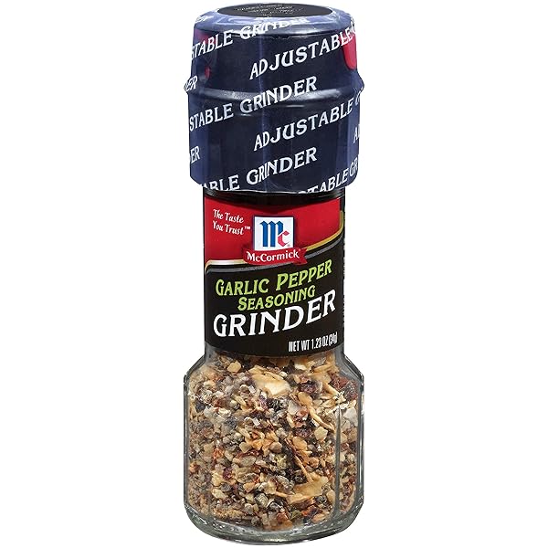 MCCORMICK GARLIC PEPPER SEASONING GRINDER, 1.23 OZ