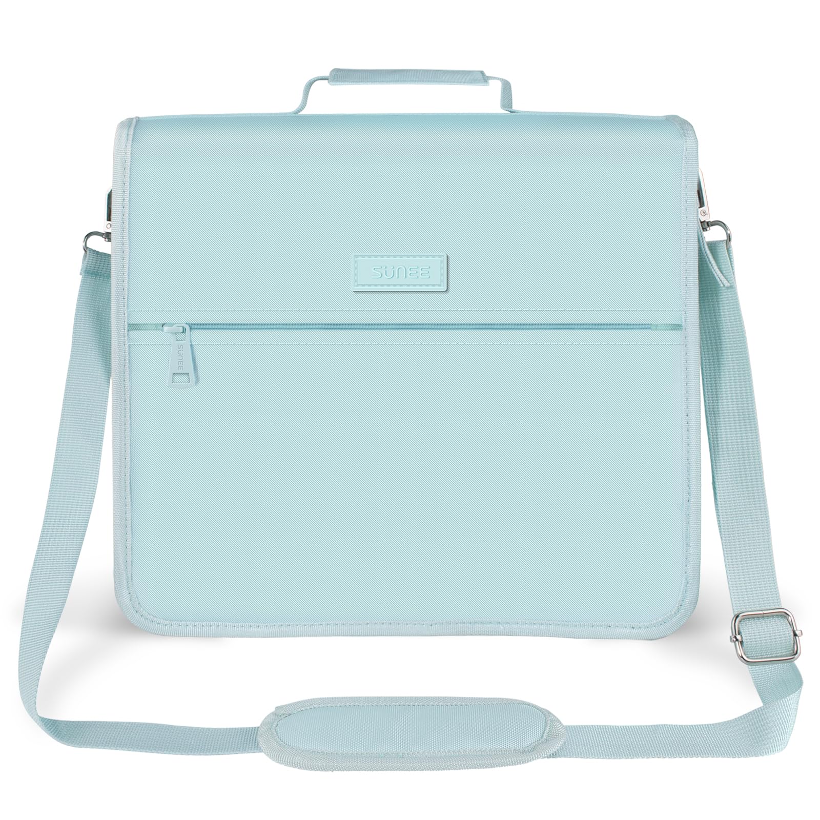 Photo 1 of SUNEE Zipper Binder 3 Ring, 3 Inch O-Ring with Handle and Shoulder Strap, 600-Sheet Capacity, 5-Tab Expanding File Folder, Multi-Pockets for Middle School Organizer Binder with Zipper, Sky Blue