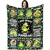 Funny Frog Blanket Gifts for Frogs Lovers,Soft Cozy Flannel Anime Cute Frogs Throw Blankets Funny Frog Bed Sofa Couch Birthday Gifts for Adults Women Girls 50"X40"