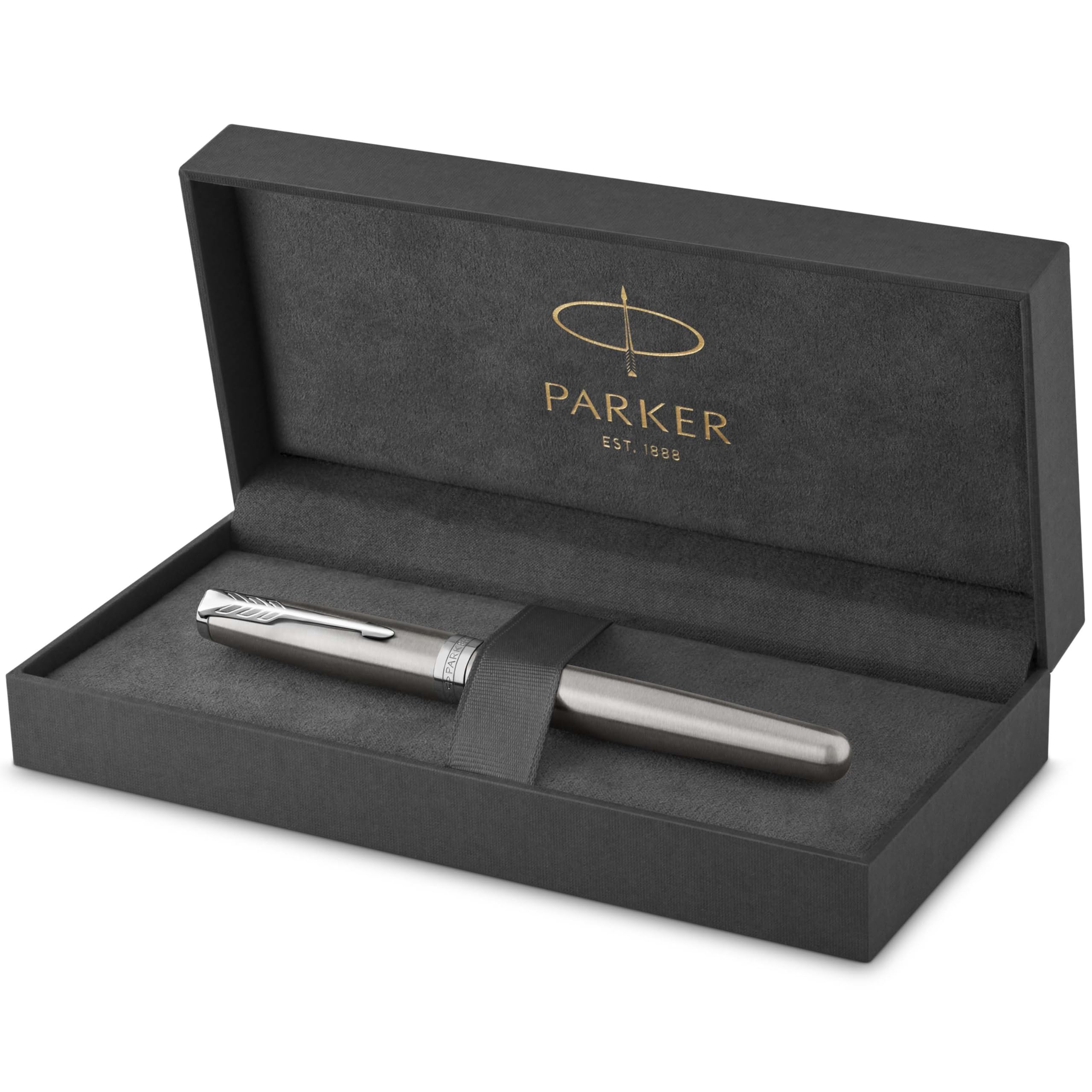 Parker Sonnet Rollerball Pen | Stainless Steel with Palladium Trim | Fine Point Black Ink | Gift Box