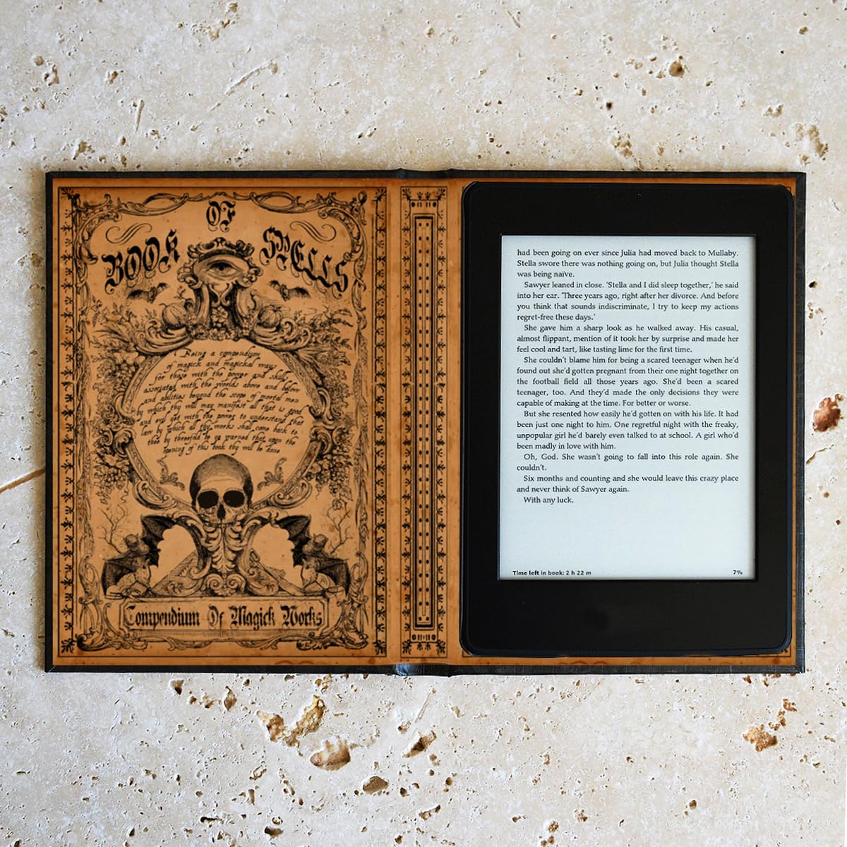 Universal Book Cover for eReader Devices with 6 to 6.8 Inch Screen. Works with kobo, Nook, Kindle, Kindle Paperwhite, Sony, storytel and More. (Grimoire Magic)