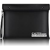 6500℉ Real Fireproof Document Bag, Wallet with Fire Proof Zipper, 8 Layer Material, Envelope Bag for A4 Size Documents, Id Card