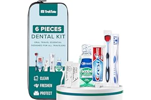 TrekTote Bulk Toothpaste And Toothbrush Set- 6 Piece Dental Care Kit, TSA Compliant, Includes Toothpaste, Toothbrush, Mouthwa