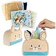 Kids Preferred Peter Rabbit Tissue Box Montessori Sensory Toy 8 Double Sided Tissues For Infants, Babies, and Kids Based on the Beatrix Potter Books