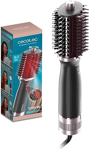 Cecotec Stylingbürste Air DryBold Elite Black. 1200W, 3 Modi: Trocknen, Stylen und Glätten, Ionentechnologie, Keramikbeschichtung, Kaltluft und kühle Spitze