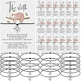 Landical 20 Set Sloth Gift for Women Sloth Bracelet with Gift Card Funny Inspirational Charm Bracelet Adjustable Animal Pendant Jewelry Sloths Party Favor for Sloths Lover Birthday Stuff