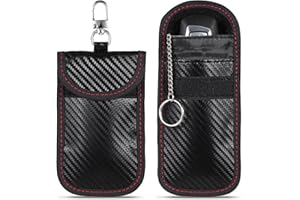 AHQIZFX 2 Pack Faraday Bags for Key Fob, Faraday Key Fob Protector Car Security Protection Pouch Anti-Theft Pouch RFID Key Fob Signal Blocker Black Key Fob Cage, Keyless Vehicles Fob Case