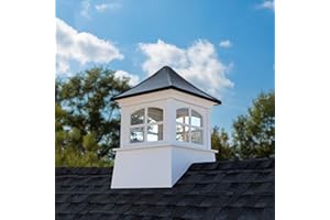 Good Directions, Inc. 2160WVBLK Windsor Vinyl Aluminum Roof 60" x 91" by Good Directions Cupola, 60" Square x 82" high, White/Black