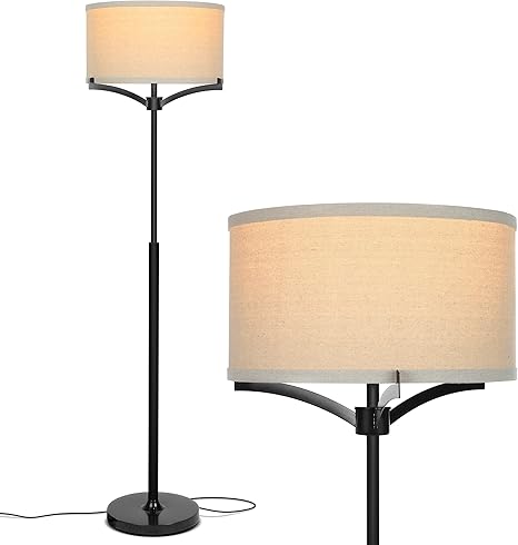 brightech elijah lampara de pie moderna para dormitorios luz de pie ultima intervension de mediados de siglo para sala de estar u oficina