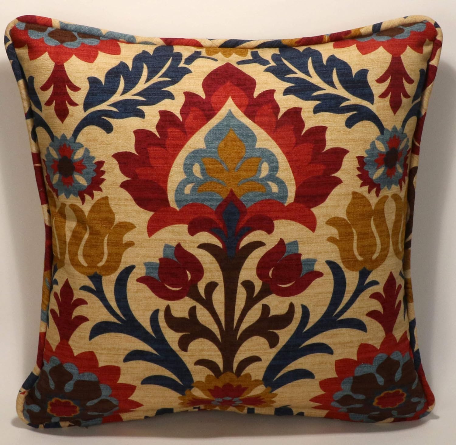 Amazon Com A Set Of 2 18 Waverly Santa Maria Gem Tan Blue Red