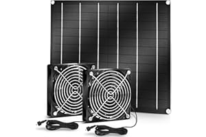 TTNDE Solar Fan, 25W Solar Powered Fan, IPX7 Waterproof Solar Panel Fan Kit, Cooling Ventilation, Suitable for Small Chicken coops, pet Houses, Greenhouse, Shed