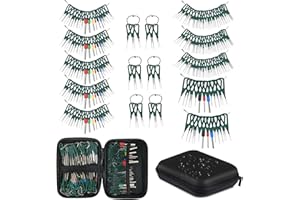 MWBFPAFC 190 PCS Terminal Removal Tool Kit Terminal Ejector Kit Depinning Key Tool Set Auto Electrical Wiring Crimp Connector Pin Repair Remover Key Tools Set for Most Car Connector Terminal